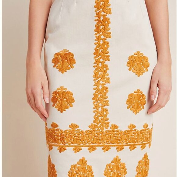 Anthropologie Verona Embroidered Pencil 4 skirt - Picture 3 of 15
